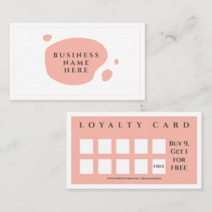 Carte De Fidélité Salon de café minimaliste rose pâle