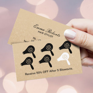 Carte De Fidélité Salon de coiffure Bar à séchage Salon de coiffure 