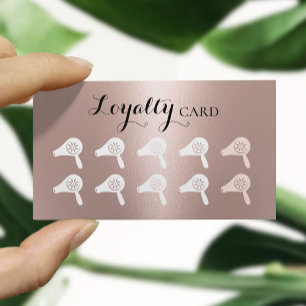 Carte De Fidélité Salon de coiffure Blow Dry Bar Moderne Rose Loyaut