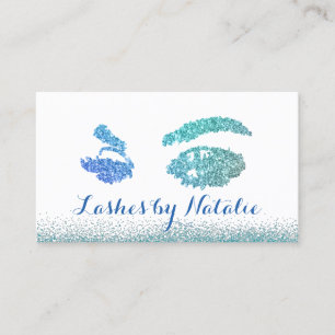 Carte De Fidélité Salon de maquillage de Lashes Turquoise Blue Eyela