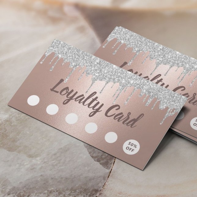 Carte De Fidélité Salon de maquillage Déchets en argent Loyauté or R (Créateur téléchargé)