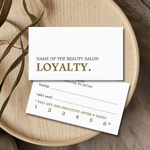 Carte De Fidélité Salon Élégant Minimaliste Blanc Or Antique