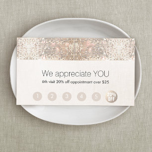 Carte De Fidélité Salon Loyauté Client 6 Punch Séquence Argent