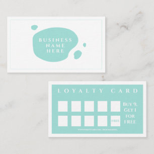 Carte De Fidélité Salon minimaliste Cyan Léger Café