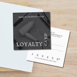 Carte De Fidélité Salon moderne de cheveux blancs Noir Loyauté