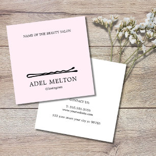 Carte De Fidélité Salon moderne Elégant Noir Blanc Pins de cheveux