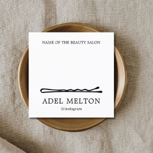 Carte De Fidélité Salon moderne Elégant Noir Blanc Pins de cheveux