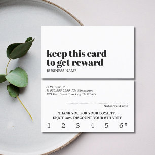 Carte De Fidélité Salon moderne ivoire noir blanc beauté Bold Salon