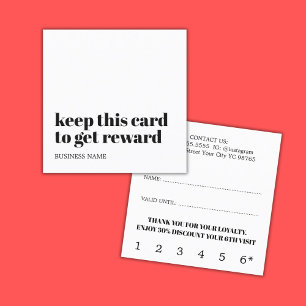 Carte De Fidélité Salon moderne Noir Blanc Beauté Bold