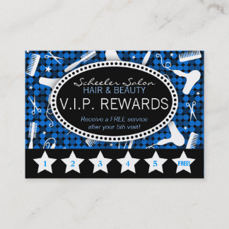 Carte De Fidélité Sapphire Glam Custom Salon Loyalty Puncard Card