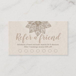Carte De Fidélité Scénario de thérapeute en massage moderne Fleur de