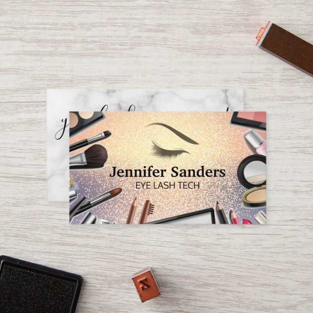 Carte De Fidélité Scintille | Brosses et outils de maquillage Eyelas (Devant/Arrière en situation)