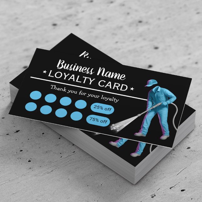 Carte De Fidélité Service de nettoyage de lave-linge à pression (Créateur téléchargé)