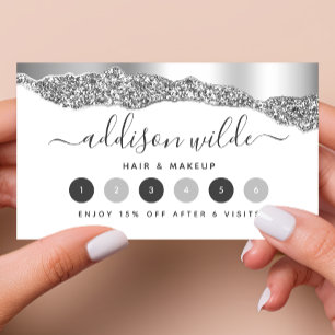 Carte de fidélité Silver Glitter Diamonds Glam