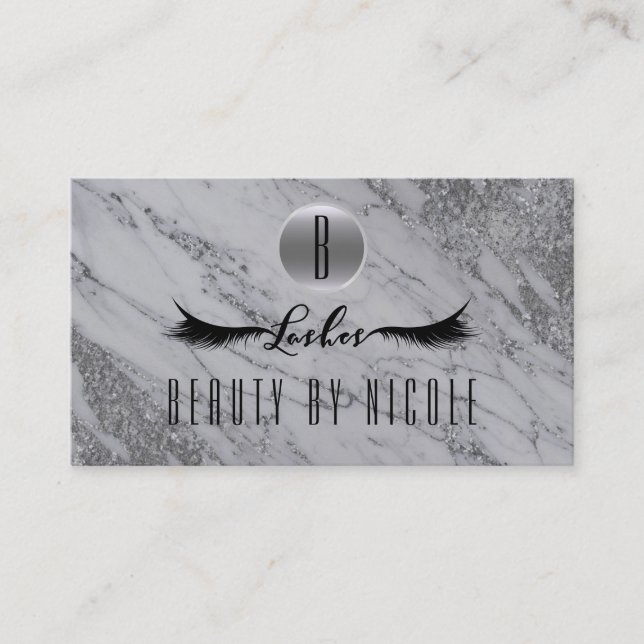 Carte de fidélité Silver Glitter Marble Lashes (Devant)