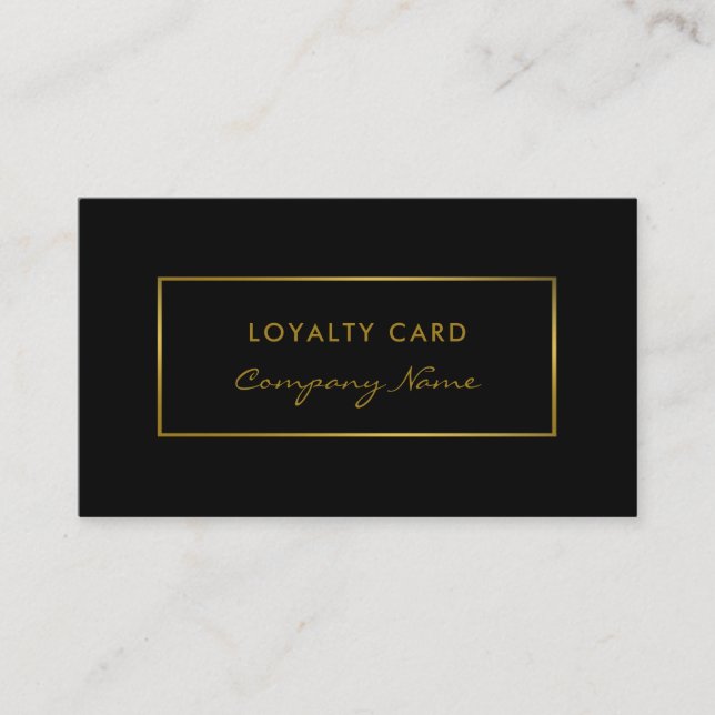 Carte de fidélité simple Black & Gold Foil Effet (Devant)