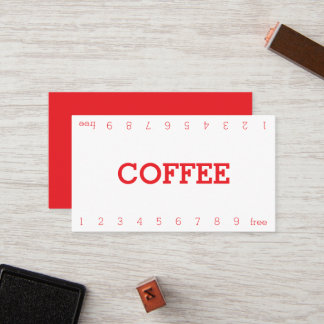 Carte de Fidélité Simple Double Numéro pour Café