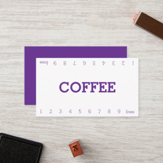 Carte de Fidélité Simple Double Numéro pour Café