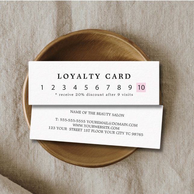 Carte De Fidélité Simple Élégance Beauté Loyauté Rose Blanche (Créateur téléchargé)