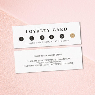 Carte De Fidélité Simple Elégant Blanc Faux Or Beauté Loyauté