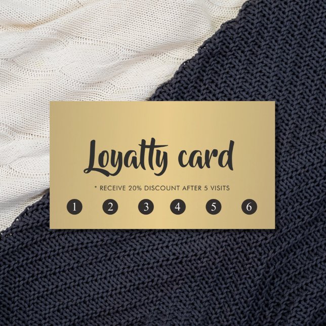 Carte De Fidélité Simple Elegant Chic FAUX Gold Beauté Salon Loyauté (Créateur téléchargé)