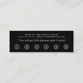 Carte De Fidélité Simple élégant noir blanc beauté plat