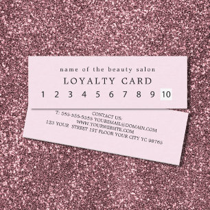 Carte De Fidélité Simple Elégant Rose Blanc Beauté Loyauté