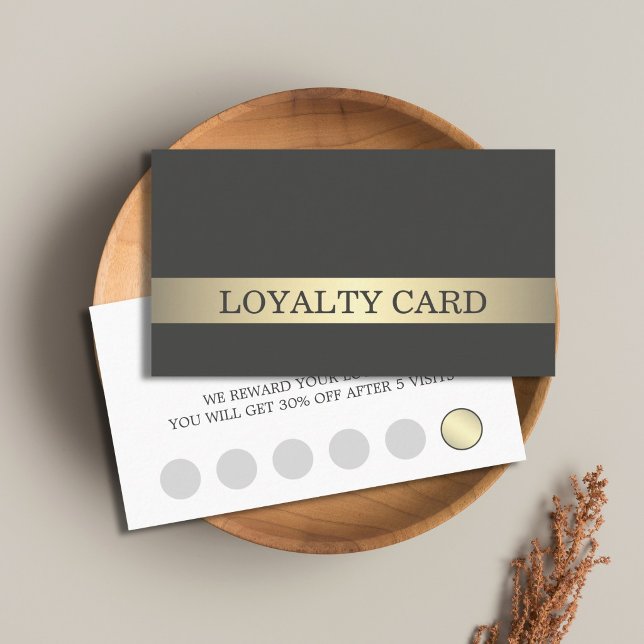 Carte de fidélité simple élégante foncée avec rayu (Créateur téléchargé)