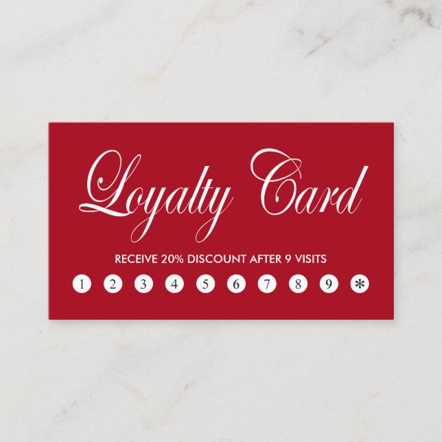 Carte de fidélité simple et élégante rouge (Devant)