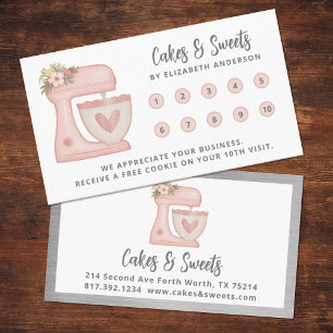 Carte De Fidélité Simple Mélangeur Floral Boulangerie