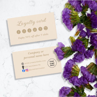 Carte De Fidélité Simple minimaliste beige