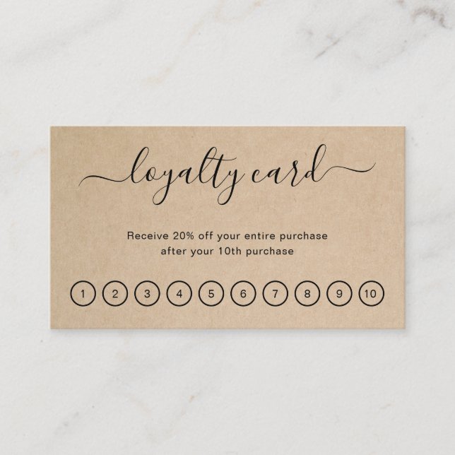 Carte De Fidélité Simple moderne élégant affaires rustique (Devant)