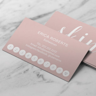 Carte De Fidélité Spa de typographie rose pâle Esthétique