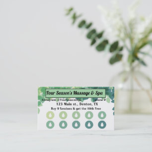 Carte De Fidélité Spa, Fitness, Salon, Nail Salon Loyalty Punch Card
