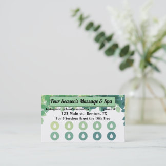Carte De Fidélité Spa, Fitness, Salon, Nail Salon Loyalty Punch Card