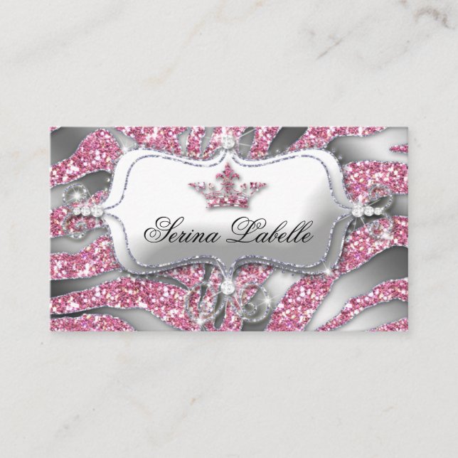 Carte de fidélité Sparkle Jewel Zebra Crown Rose (Devant)