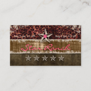 Carte de fidélité Star Suede Leopard Brown