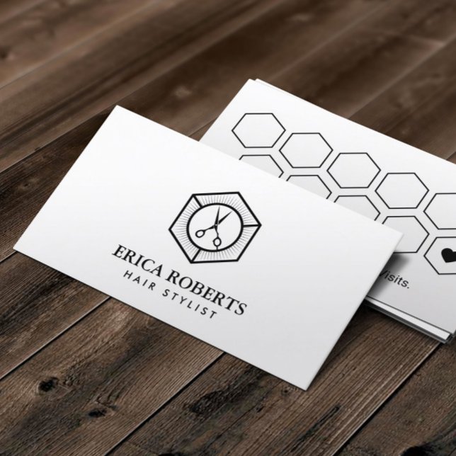 Carte de fidélité | Styliste minimaliste des cheve (Créateur téléchargé)