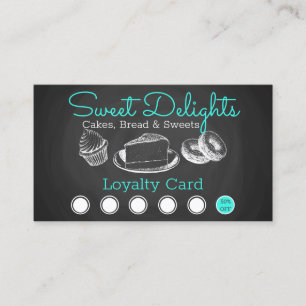 Carte De Fidélité Sweet Bakery Chalkboard Professionnel