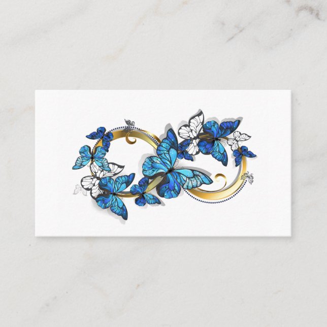 Carte De Fidélité Symbole Infini de Papillons Morpho Bleus (Devant)