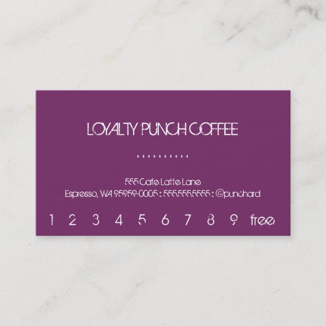 Carte de Fidélité Tache de Café Artistique (Devant)