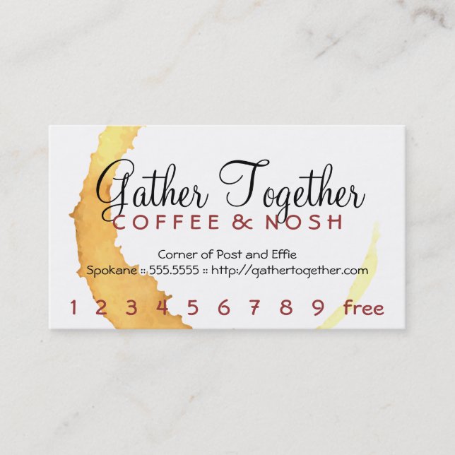 Carte de Fidélité / Tache de Café Réunir Punch (Devant)