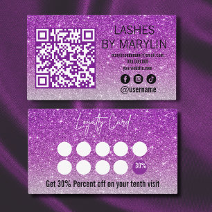 Carte De Fidélité Technicien de Parties scintillant Ombre Lash viole