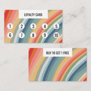 Carte De Fidélité Terre chaude Arc-en-ciel minimaliste à la main ray