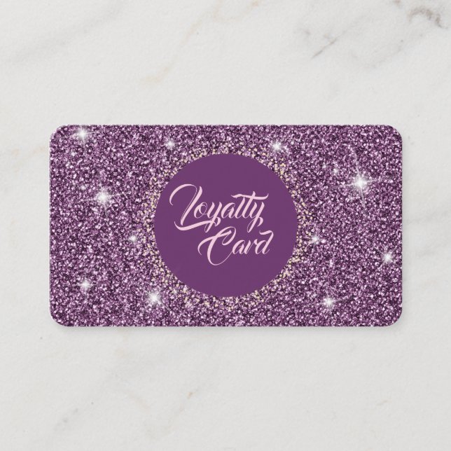Carte De Fidélité Texture pourpre de miroitement de parties (Devant)