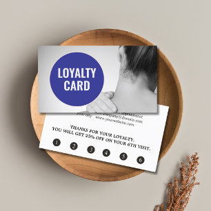 Carte De Fidélité Thérapeute de Massage Moderne Élégant Bleu Gris