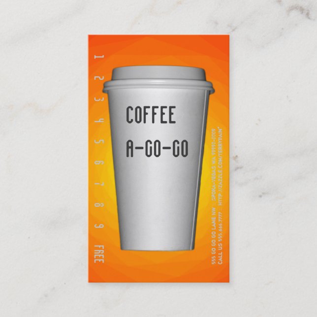 Carte De Fidélité To Go Cup A-Go-Go Renset (Devant)