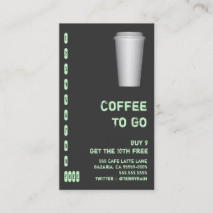 Carte De Fidélité To Go Cup Drink Punchcard