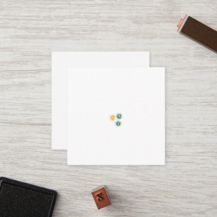 Carte De Fidélité trois fleurs aux pétales verts et oranges