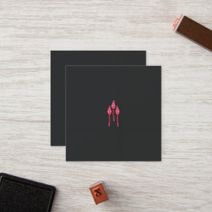 Carte De Fidélité Trois fleurs roses avec un arrière - plan noir